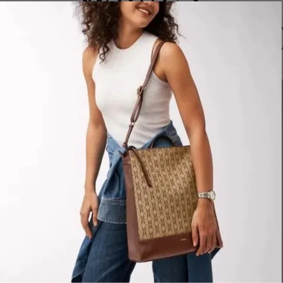 Fossil Elina Convertible Backpack Beige/Brown SHB2976268 brand new with tag - Picture 5 of 16